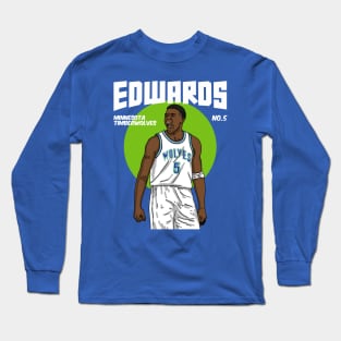 Anthony Edwards Comic Style Art Long Sleeve T-Shirt